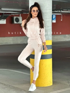 Dres welurowy bluza+spodnie MILANO - beżowy