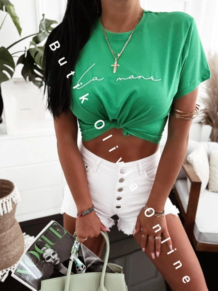 T-shirt z haftem MANE - zielony 