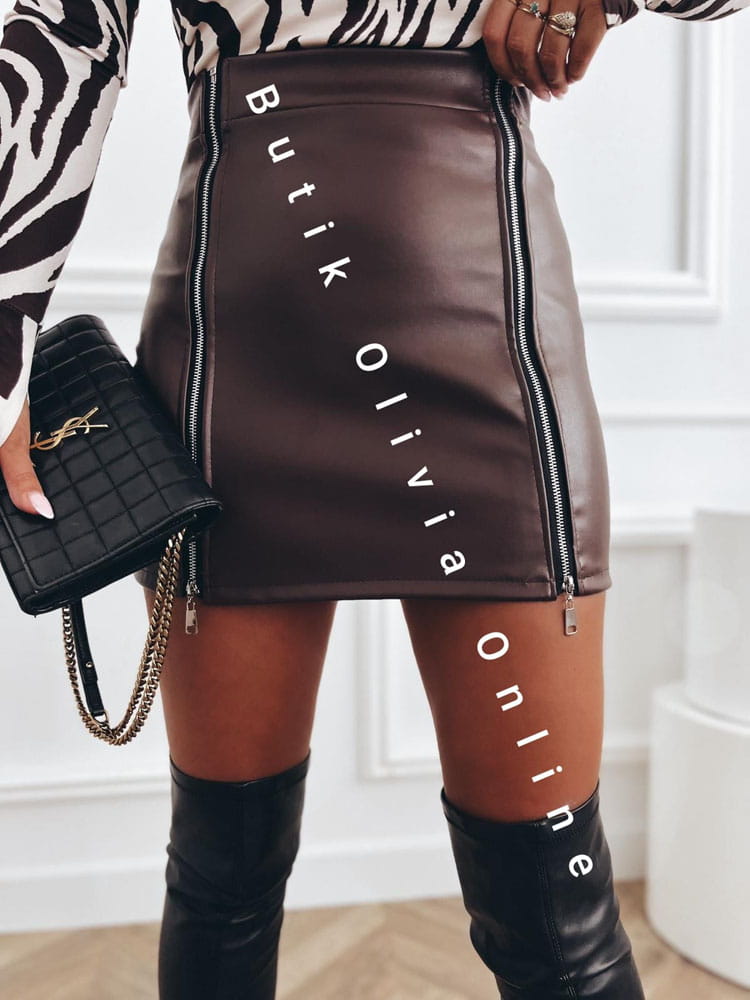 spodniczka-z-eko-skory-z-zamkami-czekoladowa-rock