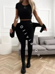Dres 3-częściowy bluza + t-shirt + legginsy REFL - czarny