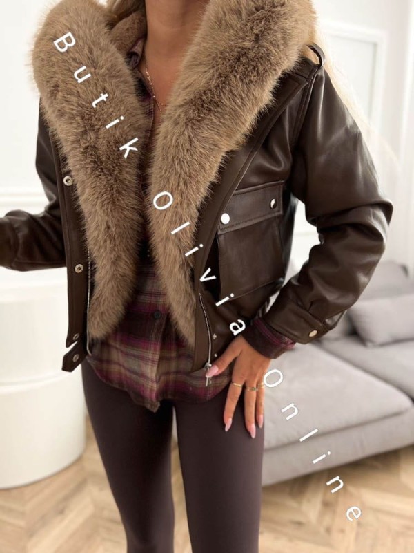 skorzana-kurtka-z-futrem-czekoladowa-well
