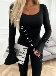 Body z dekoltem STENO - czarne