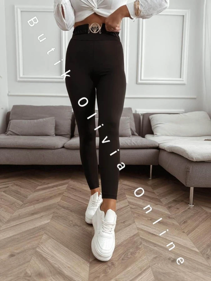 legginsy z paskiem czarne diamond