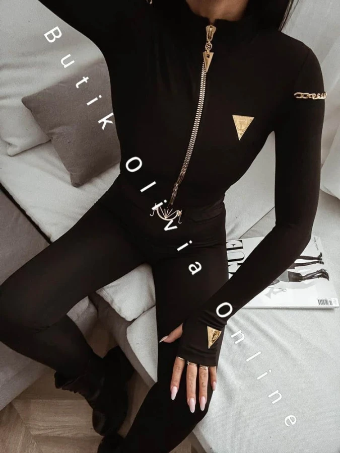 legginsy z paskiem czarne diamond