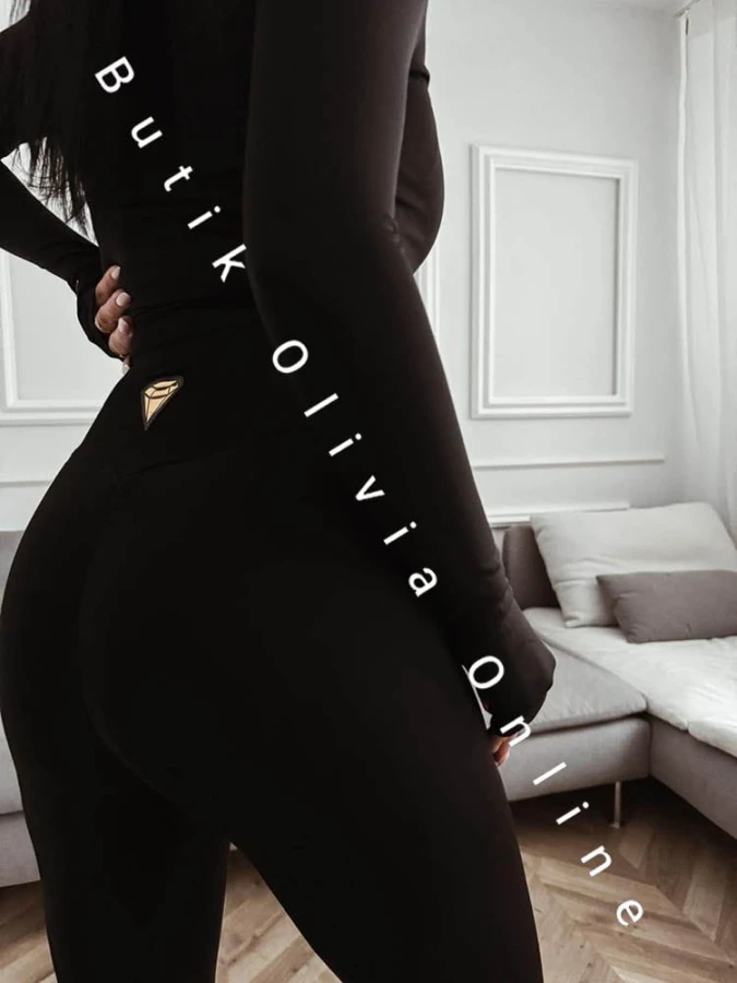 legginsy z paskiem czarne diamond