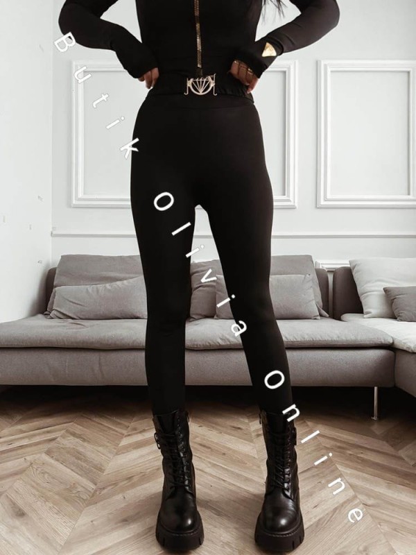 legginsy z paskiem czarne diamond