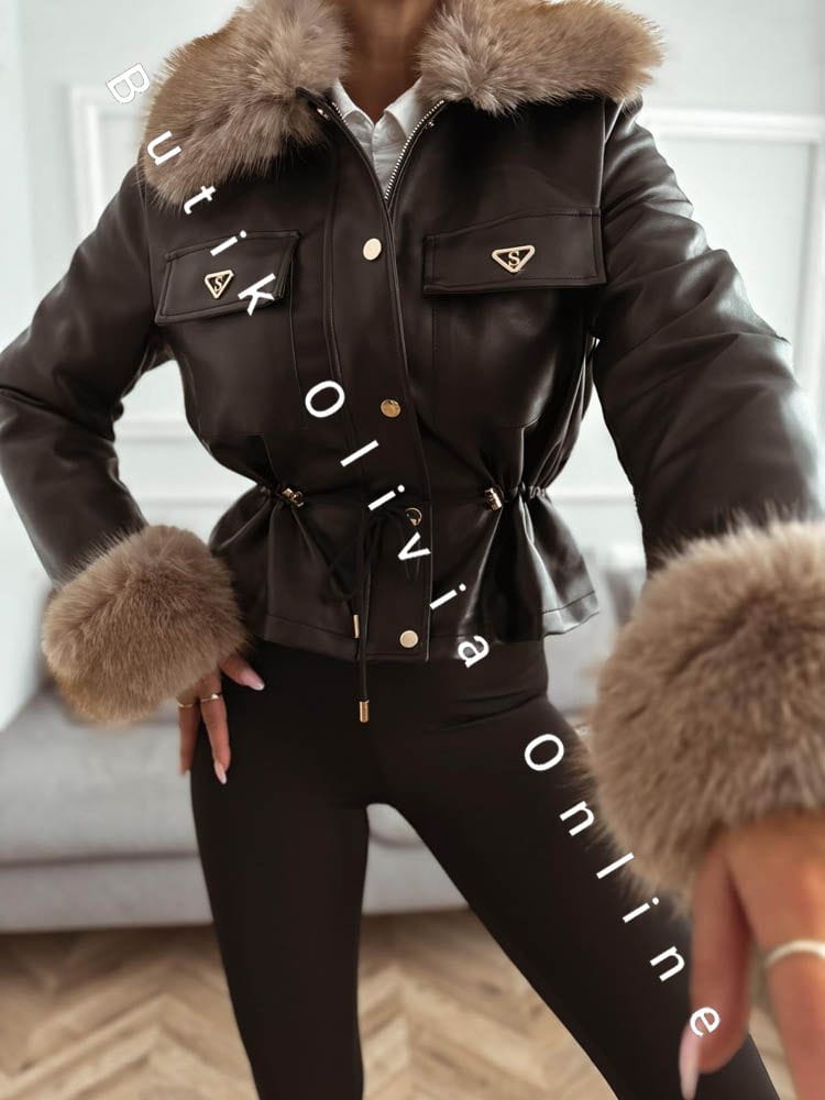 czarna-damska-ramoneska-ocieplana-z-futerkiem-zimowa-kurtka