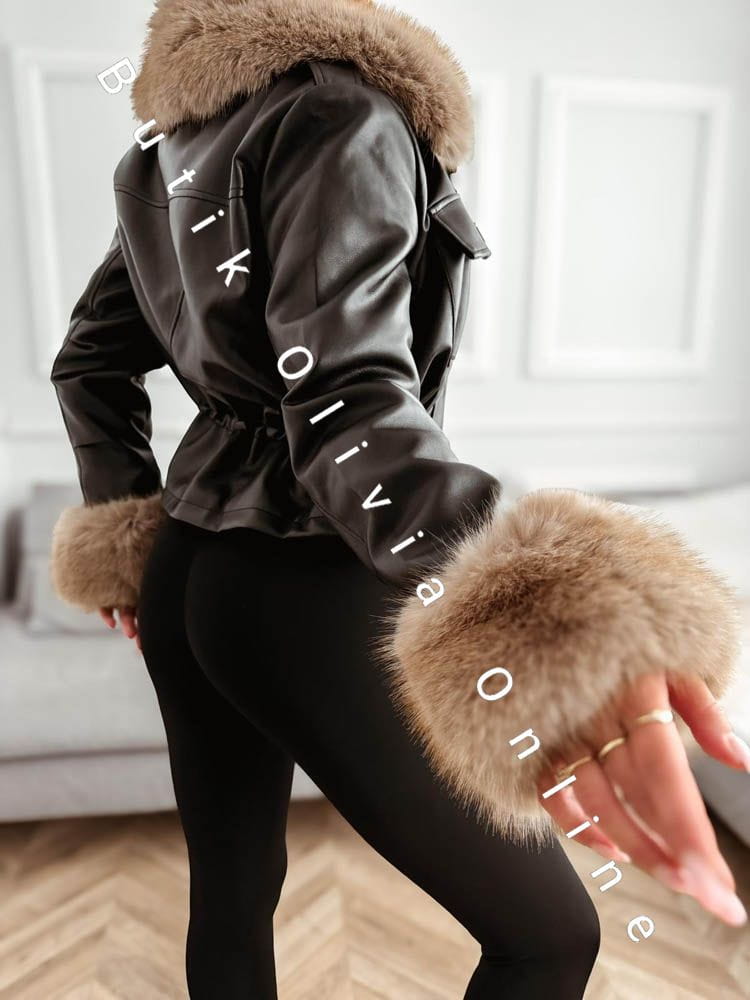 czarna-damska-ramoneska-ocieplana-z-futerkiem-zimowa-kurtka