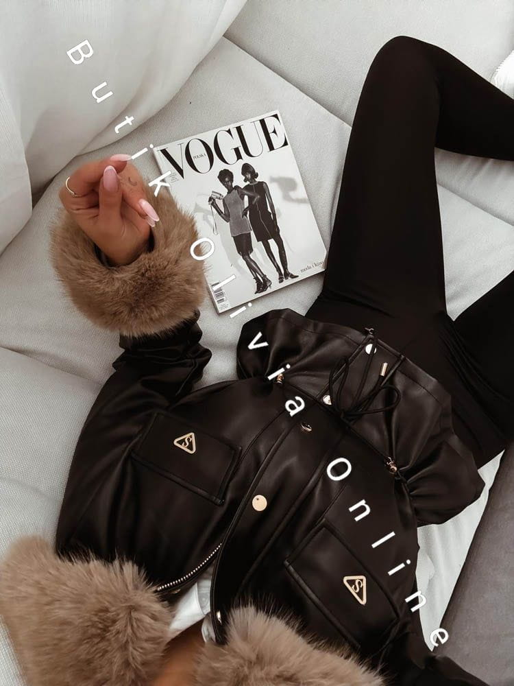 czarna-damska-ramoneska-ocieplana-z-futerkiem-zimowa-kurtka