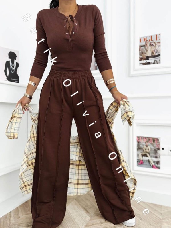 komplet-bluzka-prazkowana-szerokie-spodnie-czekoladowy