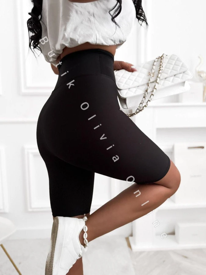 damskie legginsy kolarki czarne lycra elastyczne z wysokim stanem