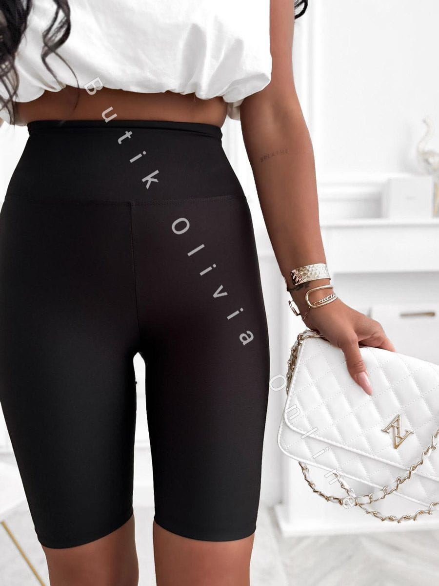 damskie legginsy kolarki czarne lycra elastyczne z wysokim stanem
