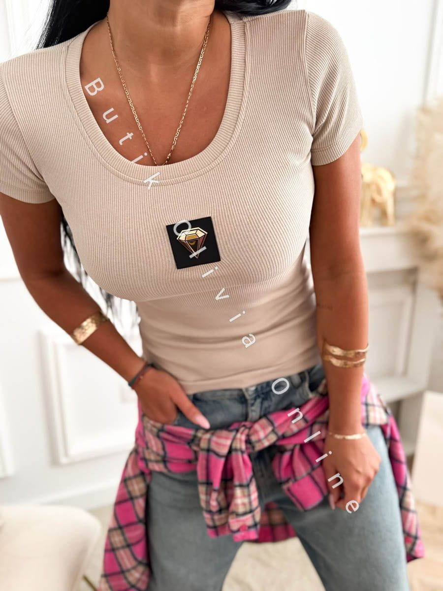 t-shirt-prazkowany-z-diamentem-bezowy