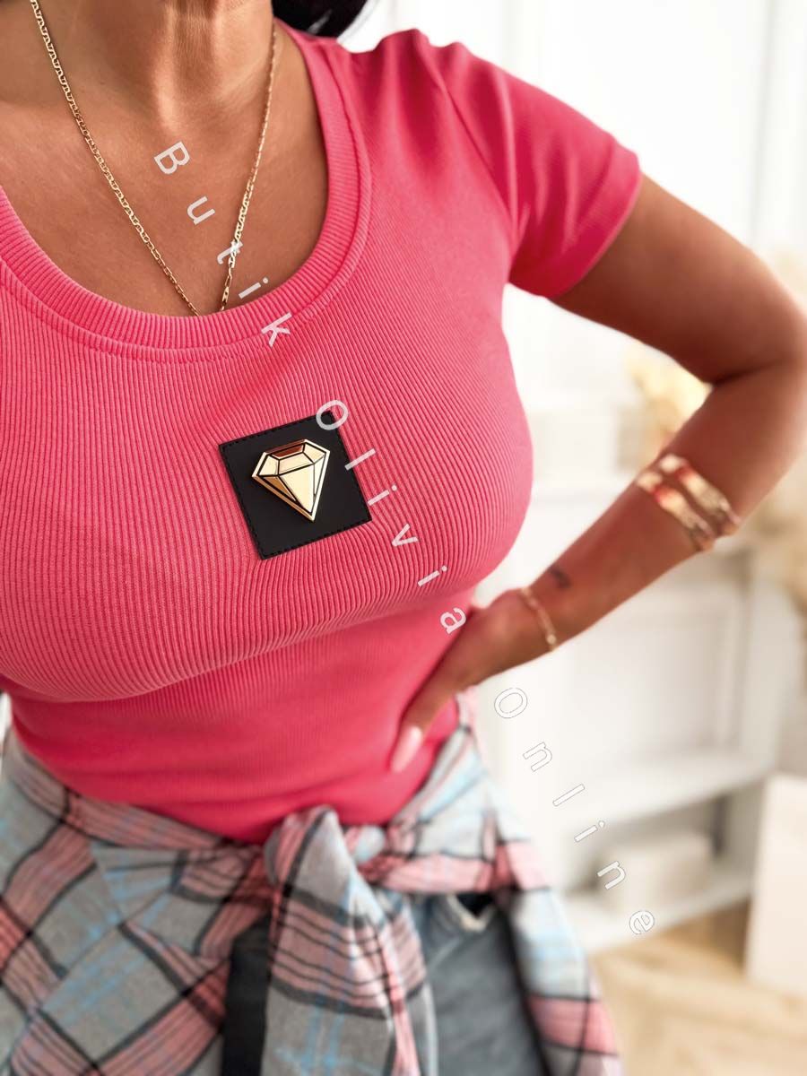 t-shirt-prazkowany-z-diamentem-koral