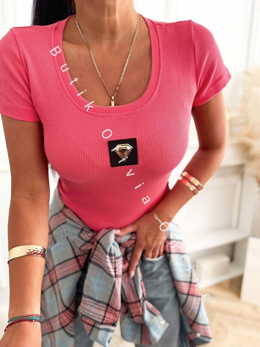 t-shirt-prazkowany-z-diamentem-koral