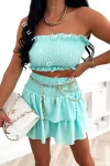 Komplet opaska na biust + spódnico-spodenki HOT VIBE - miętowy 
