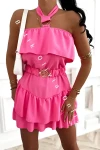 Kombinezon hiszpanka bez rękawów z paskiem MARE - różowy