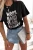 czarny damski t-shirt z napisem work hard