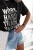 czarny damski t-shirt z napisem work hard