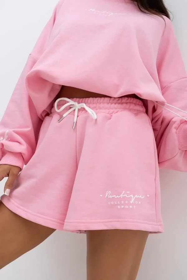komplet dresowy bluza oversize i szorty różowy