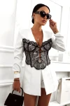 Elegancki komplet marynarka + szorty ELEGANT - biały 