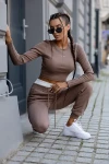 Komplet dresowy bluzka + spodnie CRAFTED - ciemny beż 