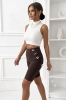 damskie legginsy kolarki lycra z wysokim stanem czekoladowe
