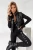 czarny bezrękawnik kamizelka bez kaptura z eko skóry