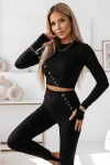 Komplet bluzka + legginsy narciarki SERVO - czarny