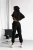 3-czesciowy czarny komplet bluza oversize top i spodnie