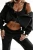 3-czesciowy czarny komplet bluza oversize top i spodnie