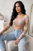żółte transparentne body siatka w kwiaty
