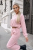 dres sztruksowy bluza spodnie różowy