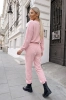 dres sztruksowy bluza spodnie różowy