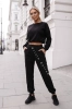 dres sztruks czarny bluza bez kaptura i spodnie