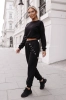 dres sztruks czarny bluza bez kaptura i spodnie