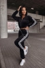 czarny dres welurowy bluza na zamek i spodnie