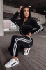 czarny dres welurowy bluza na zamek i spodnie