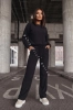dres sztruksowy czarny bluza spodnie