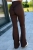 legginsy dzwony z marszczeniem push-up czekoladowy brąz z wysokim stanem modelujące