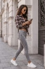 Koszula damska w kratę oversize czarna z bordo rozpinana flanelowa w kratkę