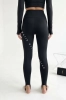 legginsy z zapiętkami ocieplane czarne z wysokim stanem
