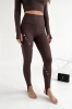 legginsy z zapiętkami ocieplane z wysokim stanem czekoladowe